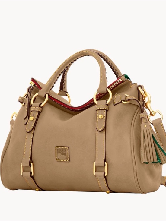 Dooney & Bourke Handbags - Dooney & Bourke Florentine Satchel Beige Leather Large Satchel with Tassel